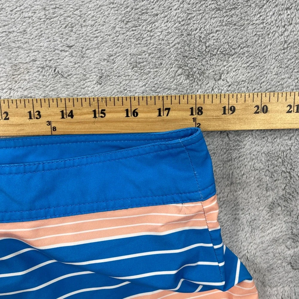 RVCA Board Shorts Men 36 Blue Peach Industry Striped Performance Stretch Pocket